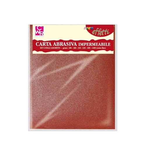 [TPC06788] FOGLI ABRASIVI CM.23X28 - SET 6 PZ. (min.ord.6 o multipli)