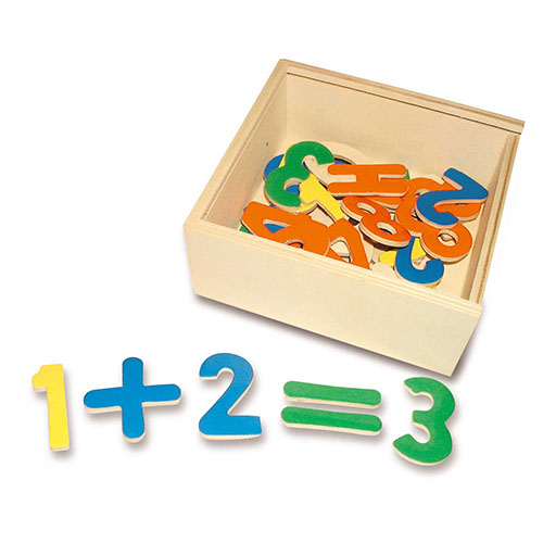 [TPC06956] NUMERI MAGNETICI - SCATOLA LEGNO 35 PZ. CM.15X14X6