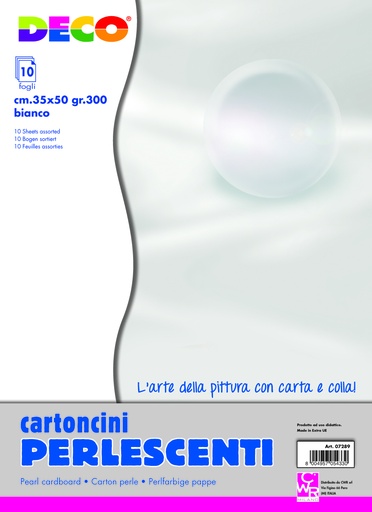 [TPC07289] CART. GR.300 PERLESCENTE CM.35X50 - CONF.10 PZ. - BIANCO