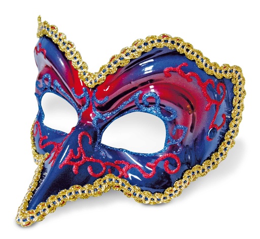 [TPC07323] MASCHERA VENEZIANA "PULCINELLA" - BLU