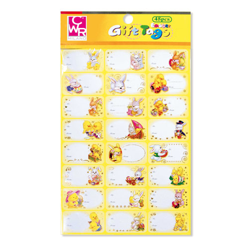 [TPC07338] ETICHETTE SOPRAPACCO PASQUA - SET 48 PZ.