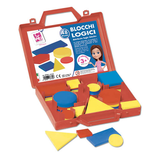 [TPC07734] BLOCCHI LOGICI - VALIGETTA 48 PZ. -  MEDIO / PICCOLI