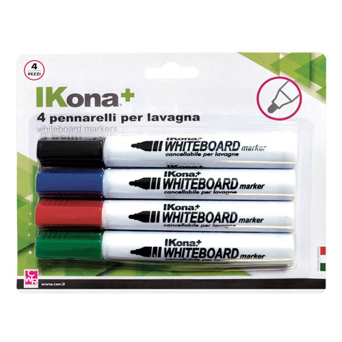 [TPC07763] MARKER PER LAVAGNA - BLISTER 4 PZ. - COL. ASS. (min.ord.3 o multipli)