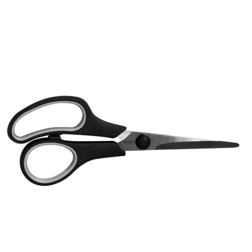 [TPC07996] FORBICI UFFICIO MANICO GOMMA CM.15 (min.ord.12 o multipli)