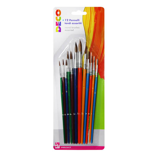 [TPC08026] PENNELLI TONDI ASSORTITI - BLISTER 12 PZ. (min.ord.12 o multipli)