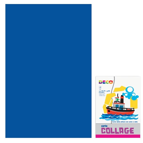 [TPC08303] CARTA RASATA CM.50X70 - CONF. 12 FG. - BLU