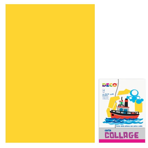 [TPC08304] CARTA RASATA CM.50X70 - CONF. 12 FG. - GIALLO