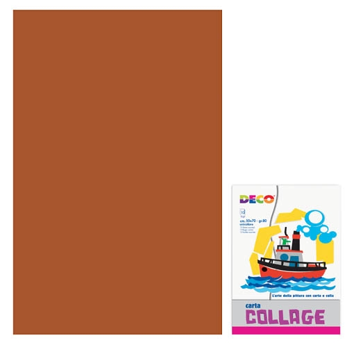 [TPC08307] CARTA RASATA CM.50X70 - CONF. 12 FG. - MARRONE