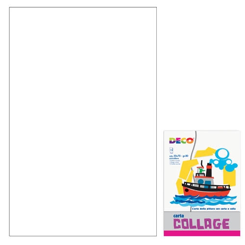 [TPC08308] CARTA RASATA CM.50X70 - CONF. 12 FG. - BIANCO