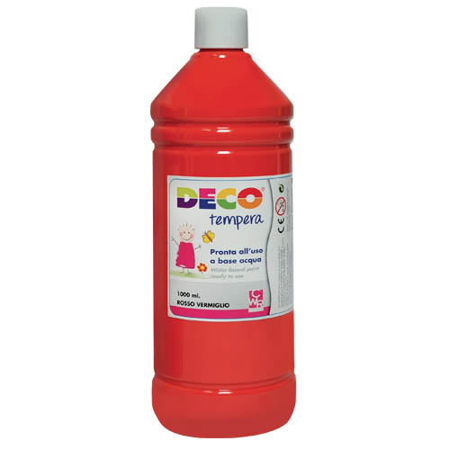 [TPC08808-06] TEMPERA - FLACONE ML.1000 - ROSSO VERMIGLIONE (min.ord.6 o multipli)