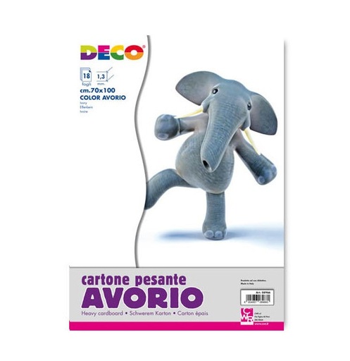[TPC08966X18] CARTONE PESANTE AVORIO/AVORIO SPESS. 1,3 - CM.70X100 - CONF.18 FG.