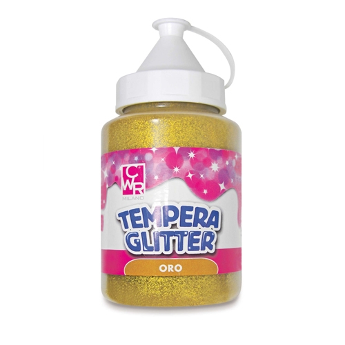 [TPC08992-1] TEMPERA ALL'ACQUA GLITTER FLACONE 250 ML. - ORO (min.ord.6 o multipli)