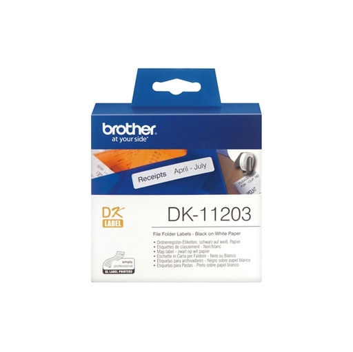 [DBRODK11203] ROTOLO 300 ETICHETTE ADESIVE 17X87MM NERO/BIANCO IN CARTA