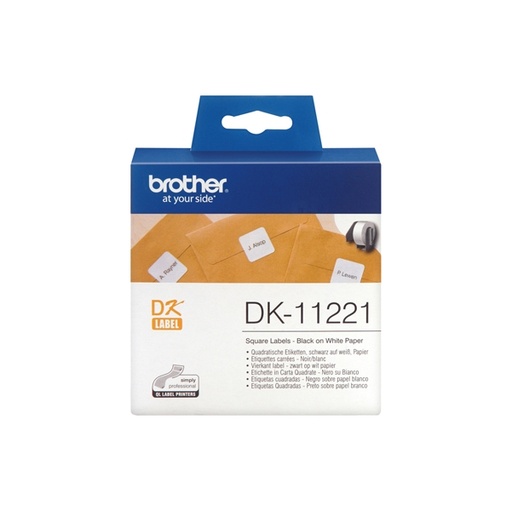 [DBRODK11221] ROTOLO 1000 ETICHETTE QUADRATE 23X23MM NERO/BIANCO IN CARTA