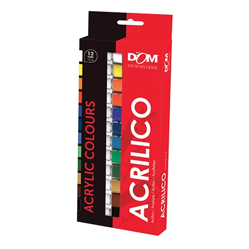 [TPC09585] COLORI ACRILICI - SCATOLA 12 TUBI ML.12- COL. ASS.