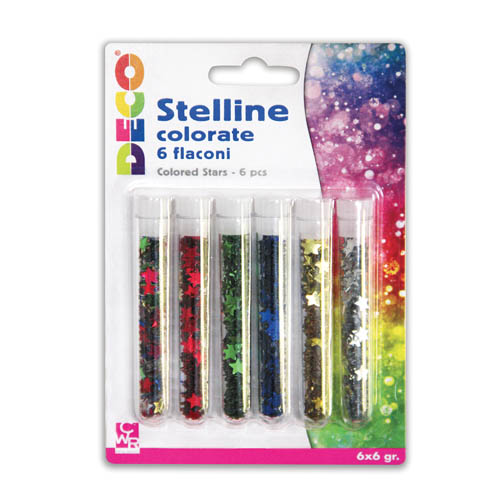 [TPC09676] STELLINE - BLISTER 6 FLACONI ML.12 - COL. ASS. (min.ord.6 o multipli)