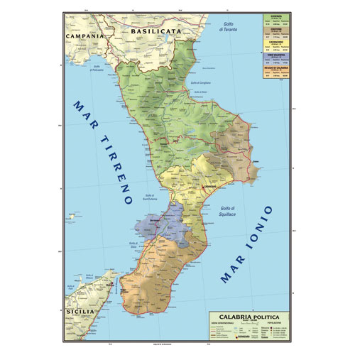 [TPC09740] CARTA GEOGRAFICA CM.100X140 - CALABRIA