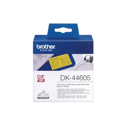 [DBRODK44605] NASTRO ADES IN CARTA NERO/GIALLO 62MM - 30.48 METRI LUNGHEZZA CON ADESIVO REMOVI
