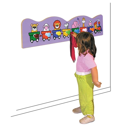 [TPC09911] APPENDIABITI "TRENINO DEGLI ANIMALI" CM.100X25H - 8 POSTI