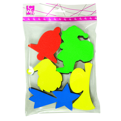 [TPC09951] TIMBRI SPUGNA IMPUGNATURA RIGIDA - SET 5 PZ. - SOGG. NATALIZI