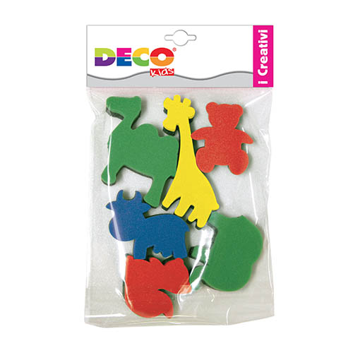 [TPC09953] TIMBRI SPUGNA IMPUGNATURA RIGIDA - SET 7 PZ. - SOGG. ANIMALI