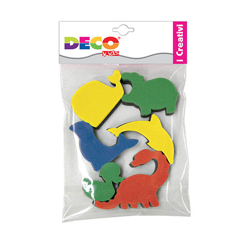 [TPC09954] TIMBRI SPUGNA IMPUGNATURA RIGIDA - SET 7 PZ. - SOGG. ANIMALI