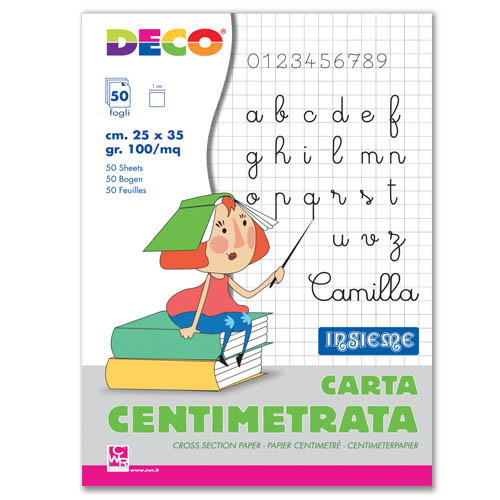 [TPC1000] BLOCCO CENTIMETRATO 50 FOGLI CM.25x35 (min.ord.5 o multipli)