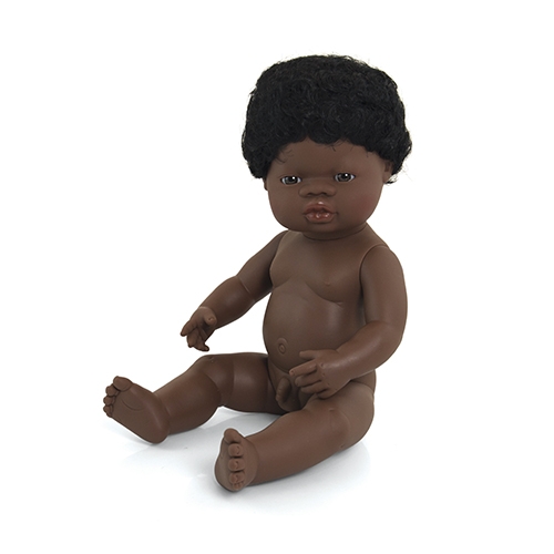 [TPC10274] BAMBOLA CM.40 C/CAPELLI - AFRICA - M.