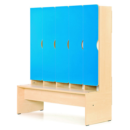 [TPC10385] SPOGLIATOIO LEGNO 5 POSTI CM.113,5X44,5X130H