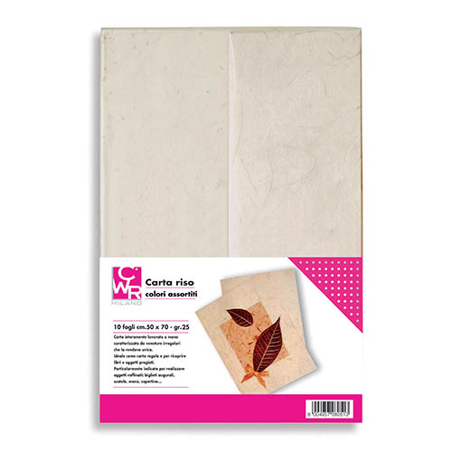[TPC10414] CARTA RISO GR.25 BUSTA FG.10 CM.50X70 - COL. ASS.