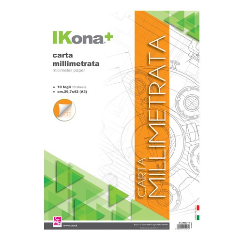 [TPC1050-10] CARTA MILLIMETRATA - BLOCCO 10 FG. CM. 29,7x42 (min.ord.10 o multipli)