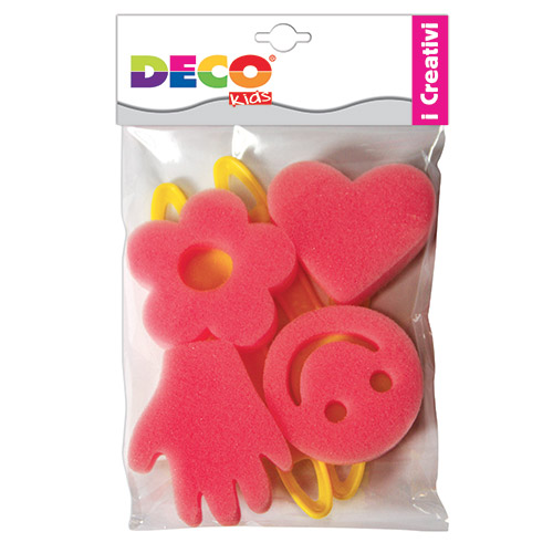 [TPC10551] TIMBRI SPUGNA FANTASIA ASSORTITI - SET 4 PZ.