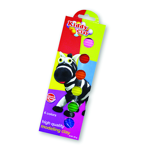 [TPC10566] KIDDY CLAY - PLASTILINA GR.50 - 6 COLORI - BLISTER (min.ord.12 o multipli)