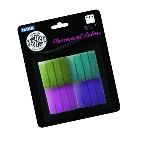 [TPC10624] PROTO - PASTA SINTETICA GR.200 - BLISTER - 4 COLORI FLUO