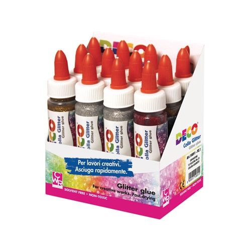 [TPC10891] COLLA GLITTER ML.52 - DISPLAY 12 PZ. - COL. ASS.