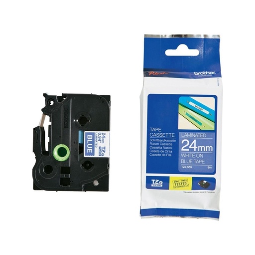 [DBROTZE555] NASTRO BROTHER TZE-555 24MMx8MT LAMINATO BIANCO SU BLU