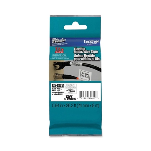 [DBROTZEFX251] NASTRO LAM. FLESSIBILE TZE-FX251 24MMx8MT NERO/BIANCO