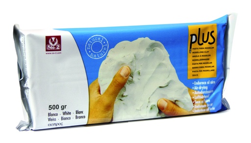 [TPC11492] PLUS - PASTA PER MODELLARE GR.500 - BIANCO (min.ord.4 o multipli)