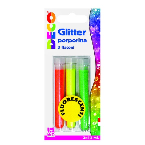 [TPC11591] GLITTER - BLISTER 3 FLACONI - COLORI FLUO ASS. (min.ord.6 o multipli)