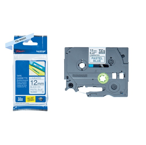 [DBROTZEMQ531] Nastro Brother Laminato pastello da 12 mm scritta nera su fondo blu (4m)