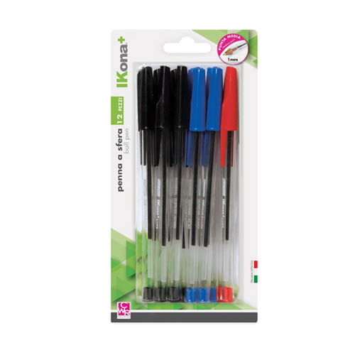 [TPC11668] PENNE A SFERA - BLISTER PZ.12 - COLORI ASSORTITI (min.ord.12 o multipli)