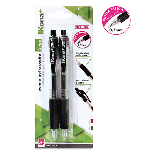 [TPC11669-1] PENNA GEL INK - BLISTER PZ.2 - NERO (min.ord.12 o multipli)