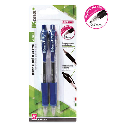 [TPC11669-2] PENNA GEL INK - BLISTER PZ.2 - BLU (min.ord.12 o multipli)