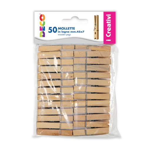 [TPC11688] MOLLETTE IN LEGNO MM.45X7 - BUSTA 50 PZ. - COL. NATURALE