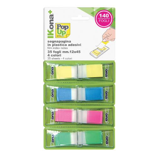 [TPC11729] POP-UP SEGNAPAGINA - 4 PADS X 35 FG (140) - MM.12X45 (min.ord.24 o multipli)