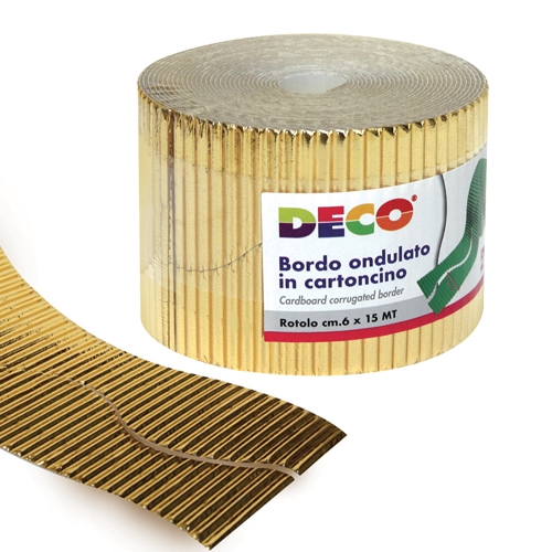 [TPC12151-1] BORDO ONDULATO ROTOLO CM.6X15 MT. - ORO