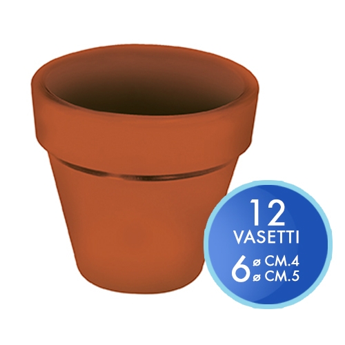 [TPC12234] VASETTO COLOR TERRACOTTA - SET 12 PZ. - MISURE ASSORTITE