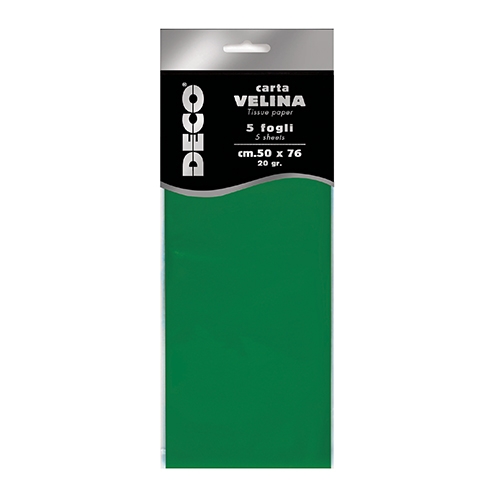 [TPC12283-16] CARTA VELINA 20 GR. BUSTA 5 FG. CM.50X76 VERDE CHIARO