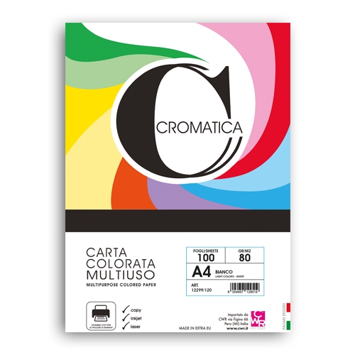[TPC12299-120] CROMATICA 80 CARTA GR. 80 - A4 - FG. 100 BIANCO
