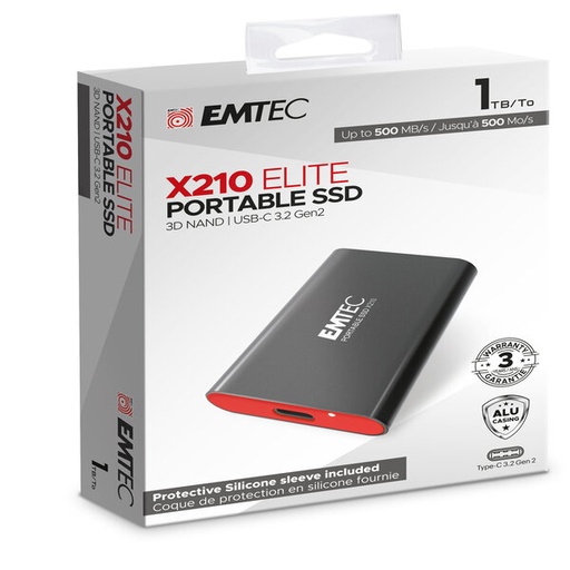 [DEMTD1TX210] Emtec X210 External 1024G con Cover protettiva in silicone